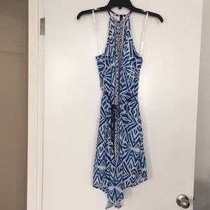 Blue and white dress